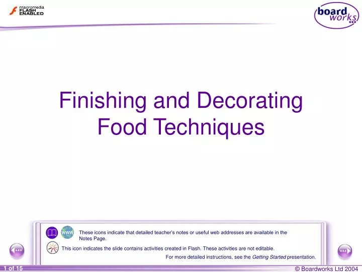 finishing and decorating food techniques