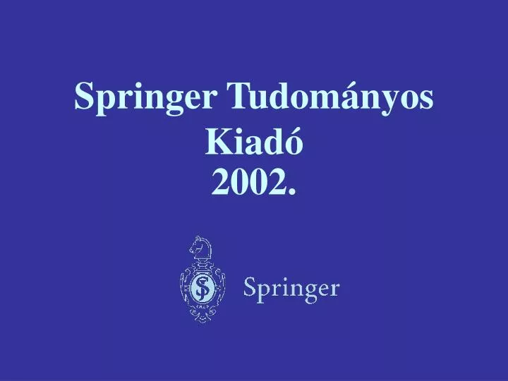 springer tudom nyos kiad 2002