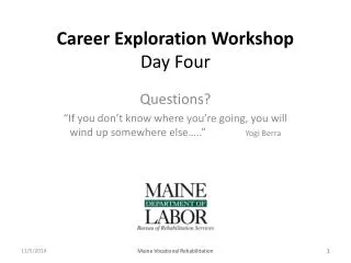 Career Exploration Workshop Day Four
