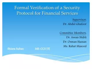 Formal Verification of a Security Protocol for Financial Services