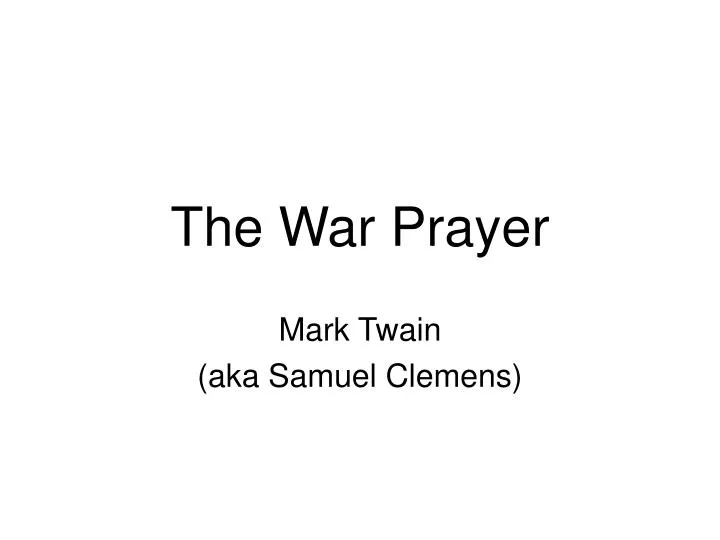 the war prayer