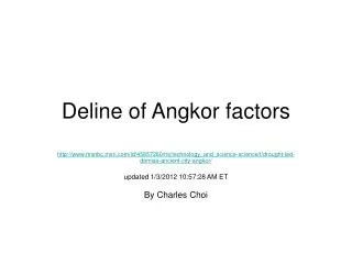 Deline of Angkor factors