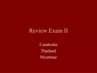 Review Exam II