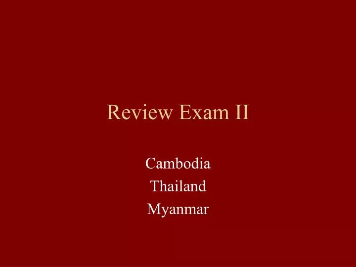 review exam ii