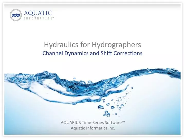 hydraulics for hydrographers channel dynamics and shift corrections