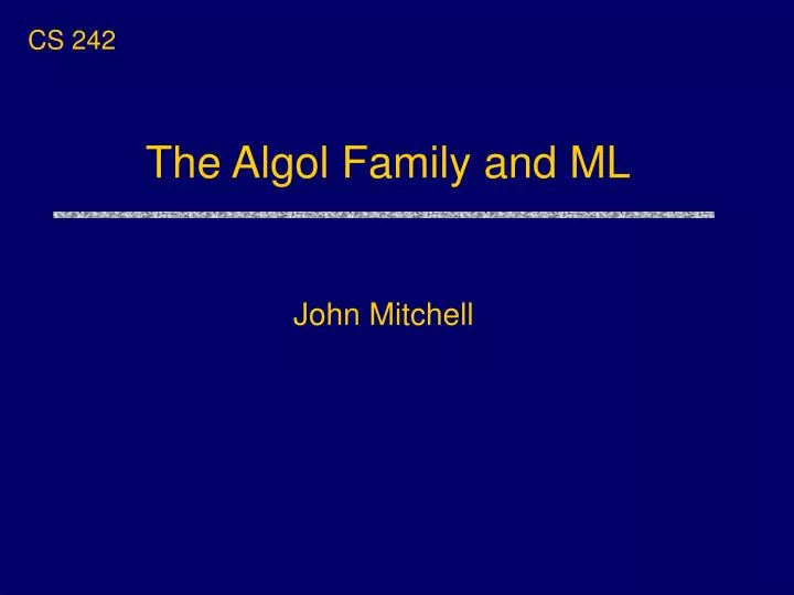 the algol family and ml