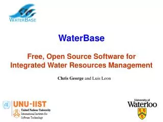 WaterBase Free, Open Source Software for Integrated Water Resources Management