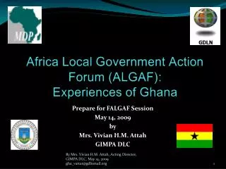 Africa Local Government Action Forum (ALGAF): Experiences of Ghana
