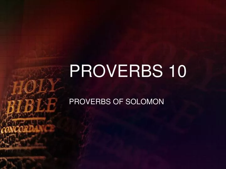 proverbs 10