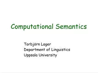 Computational Semantics