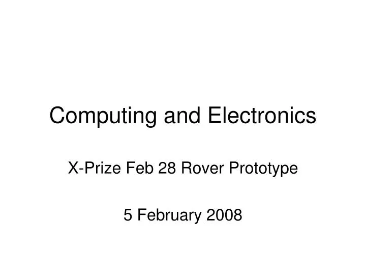 computing and electronics