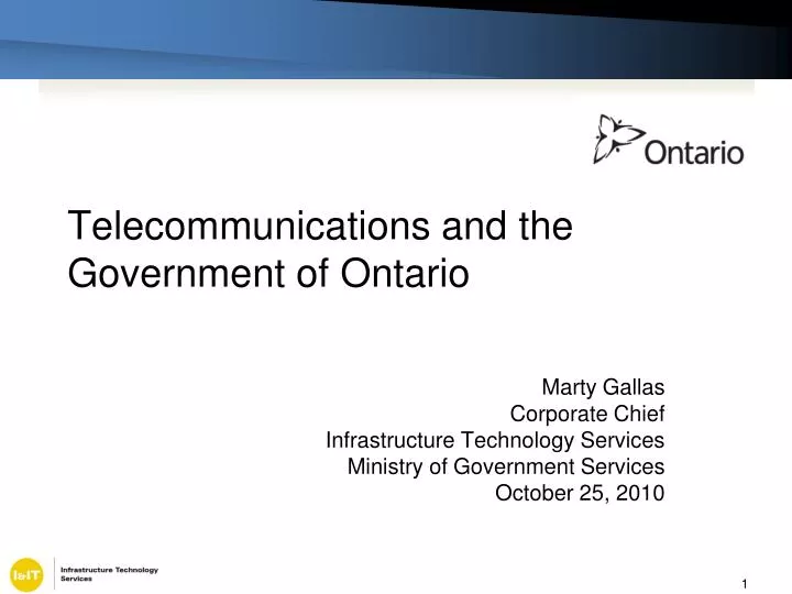 telecommunications and the government of ontario