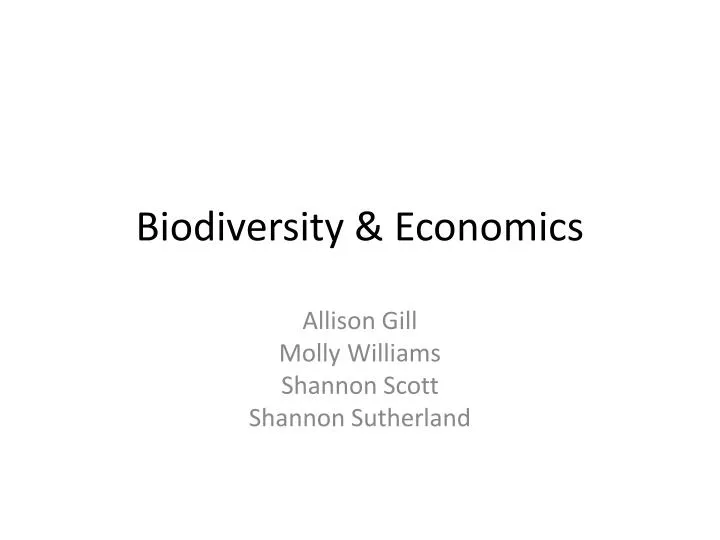 biodiversity economics