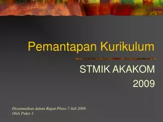pemantapan kurikulum