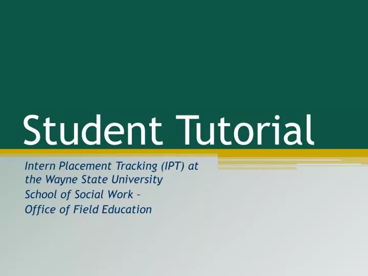 student tutorial