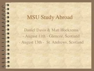 MSU Study Abroad