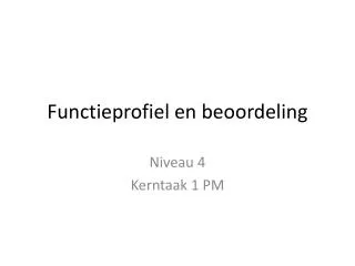 functieprofiel en beoordeling