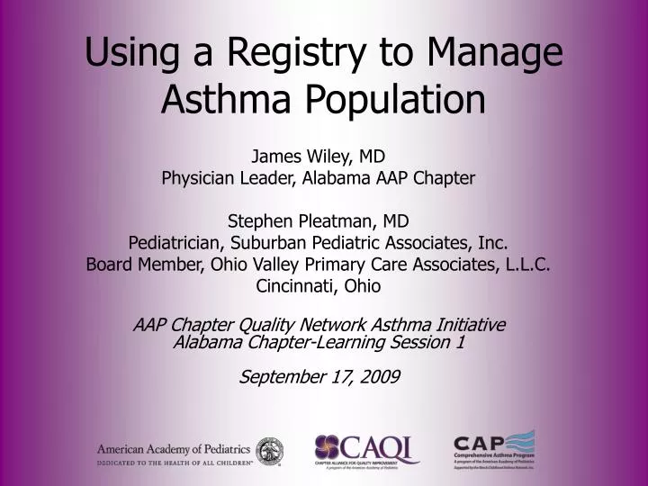 using a registry to manage asthma population