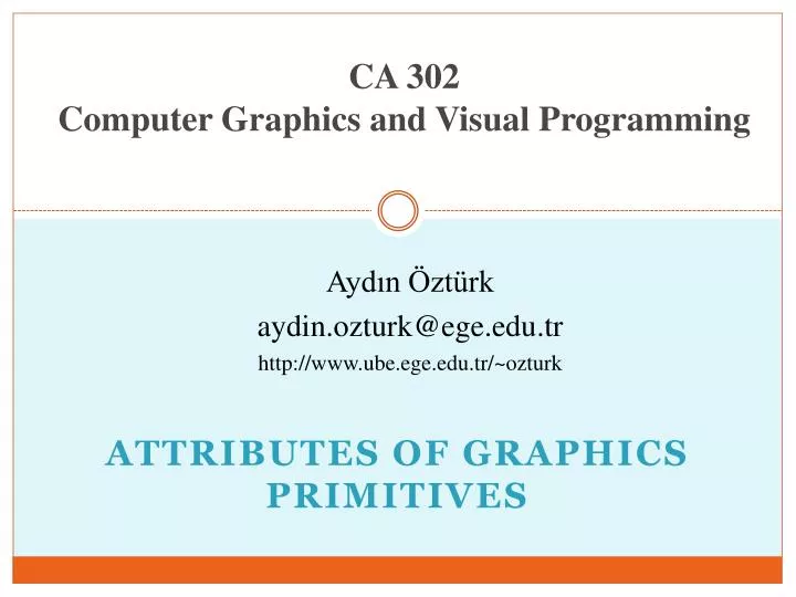 ca 302 computer graphics and visual programming