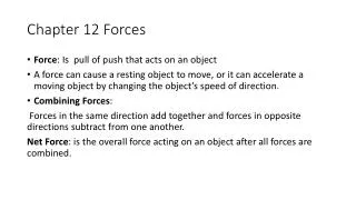 Chapter 12 Forces