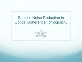 Speckle Noise Reduction in Optical Coherence Tomography