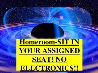 Homeroom-SIT IN YOUR ASSIGNED SEAT! NO ELECTRONICS!!