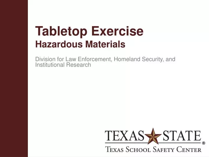 tabletop exercise hazardous materials
