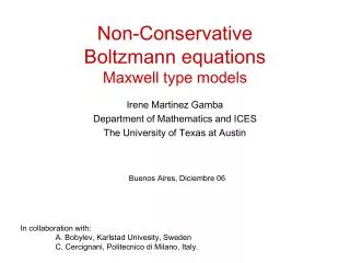 Non-Conservative Boltzmann equations Maxwell type models