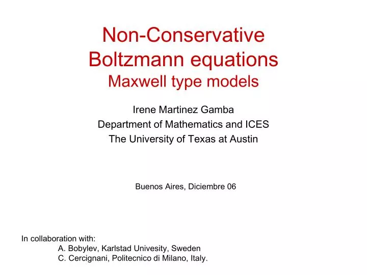 non conservative boltzmann equations maxwell type models