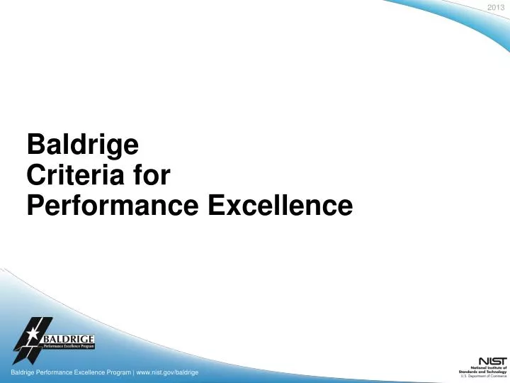 baldrige criteria for performance excellence