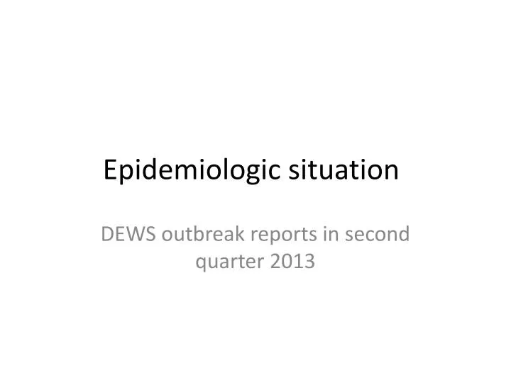 epidemiologic situation