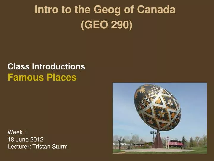 intro to the geog of canada geo 290