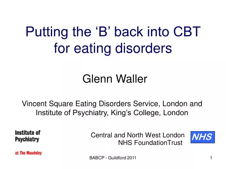 putting the b back into cbt for eating disorders
