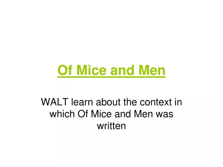 of mice and men