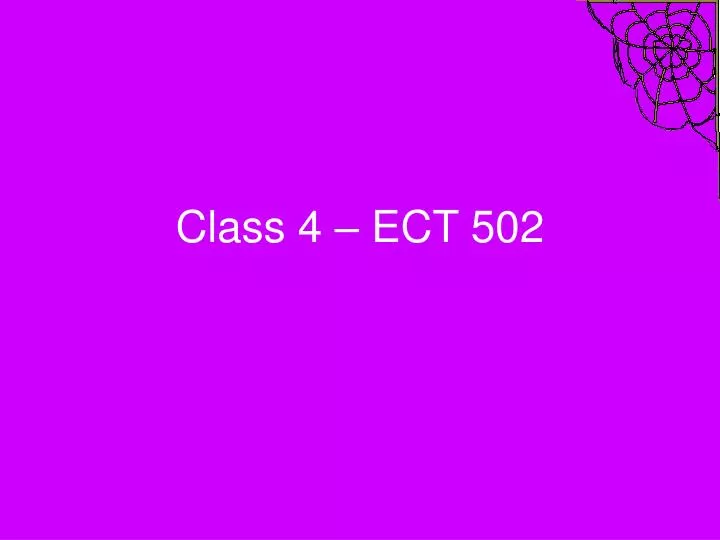 class 4 ect 502