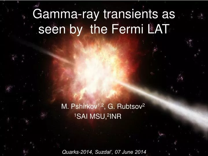 gamma ray transients as seen by the fermi lat