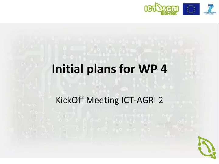 initial plans for wp 4