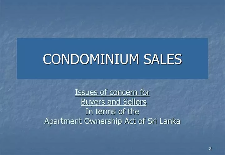 condominium sales