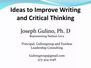 Ideas to Improve Writing and Critical Thinking