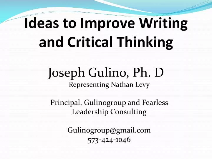 ideas to improve writing and critical thinking