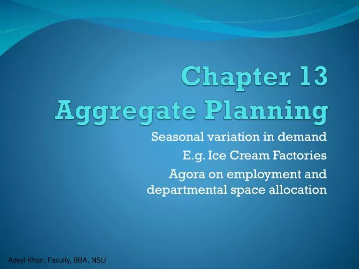 chapter 13 aggregate planning