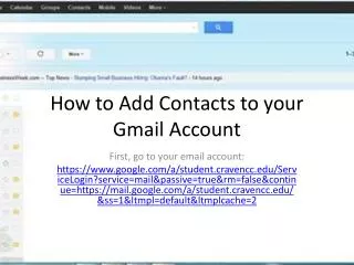 How to Add Contacts to your Gmail Account