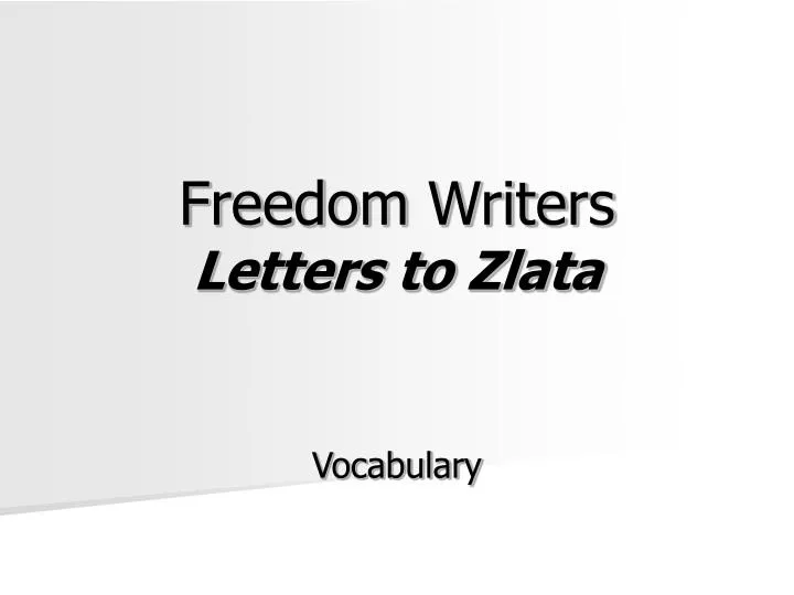 freedom writers letters to zlata