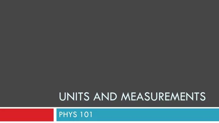 units and measurements