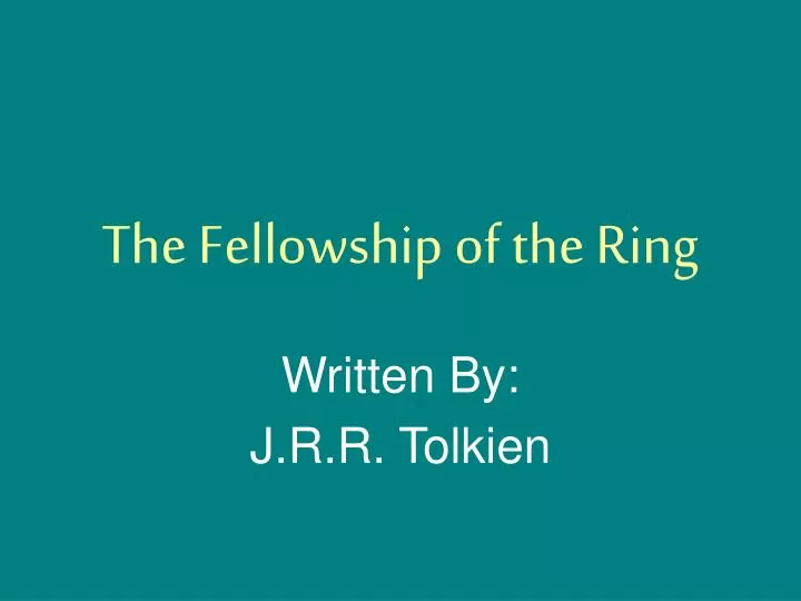 the fellowship of the ring