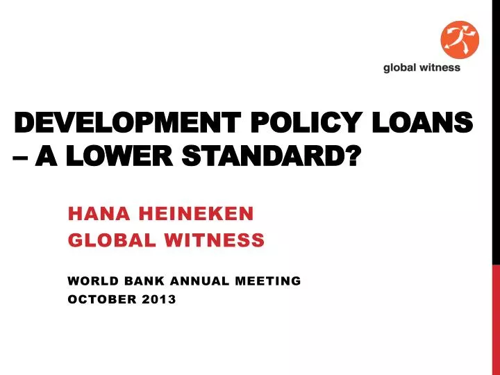 development policy loans a lower standard