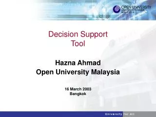 Decision Support Tool