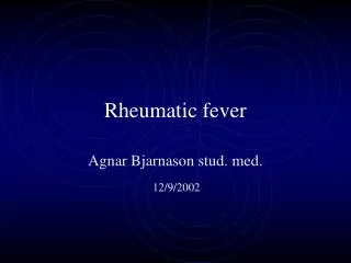 rheumatic fever