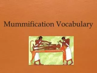 Mummification Vocabulary