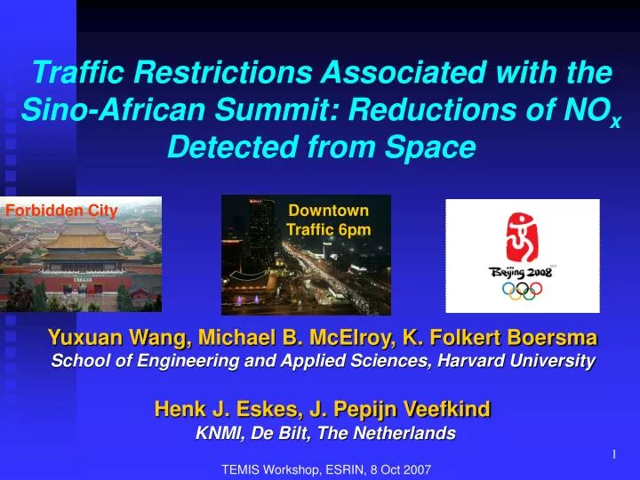 traffic restrictions associated with the sino african summit reductions of no x detected from space